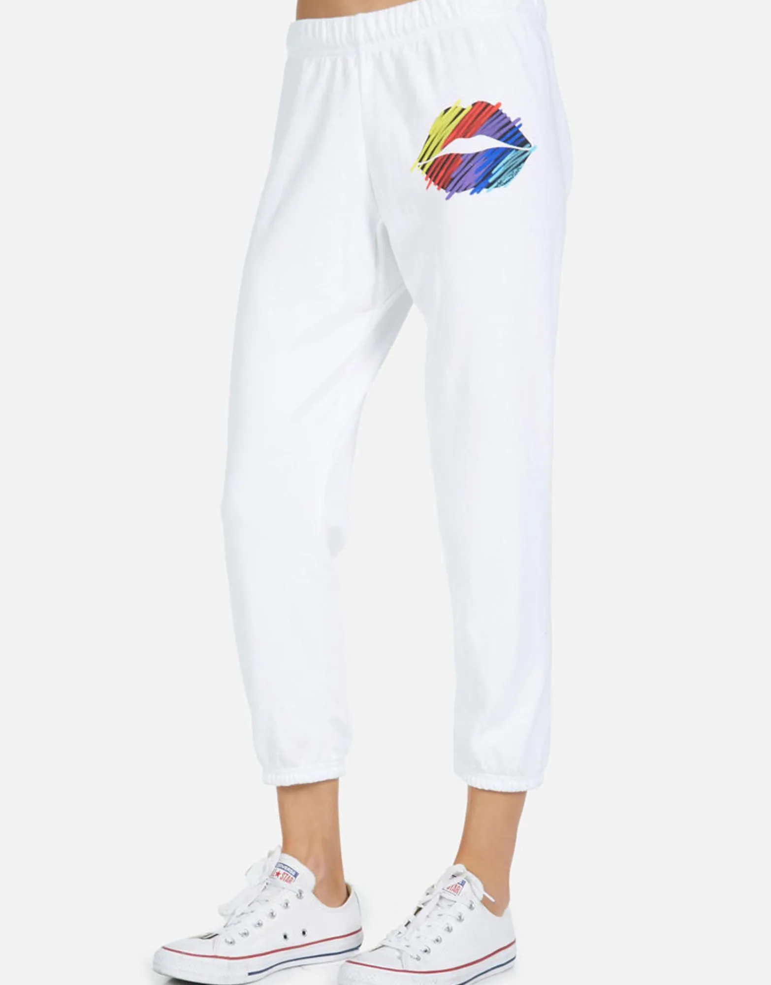 Best Alana Scribble Lip Women Crop Sweatpants