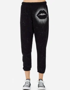 Cheap Alana Splatter Kiss Women Crop Sweatpants
