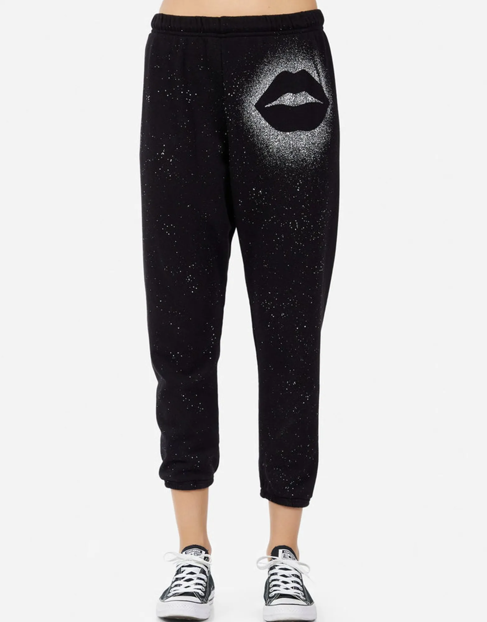 Cheap Alana Splatter Kiss Women Crop Sweatpants