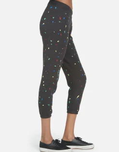 Best Alana Text Happy Face Women Crop Sweatpants