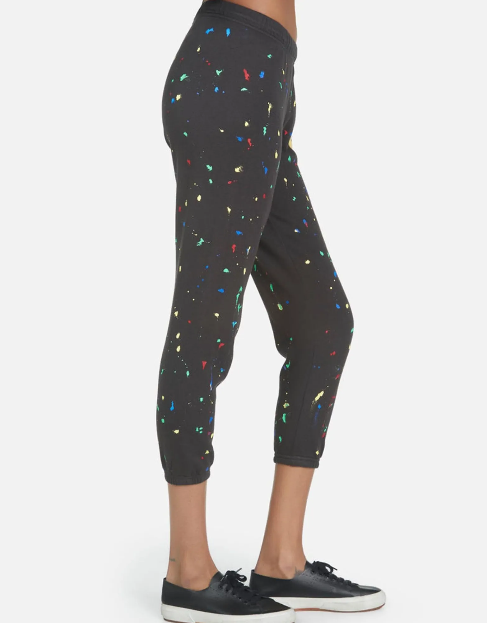 Best Alana Text Happy Face Women Crop Sweatpants