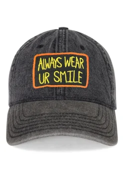 Cheap Always Smile Patch Denim Hat In | Reina By Hats