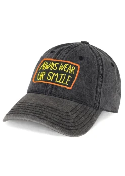 Cheap Always Smile Patch Denim Hat In | Reina By Hats