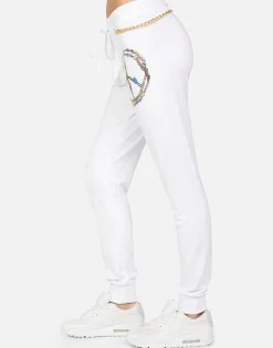 Cheap Ambreal Foil Chain Peace Women Long Sweatpants