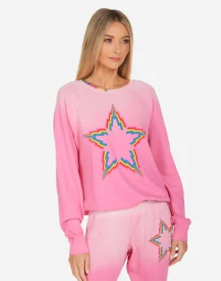 Flash Sale Anela Rainbow Lightning Star Women Long Sleeve