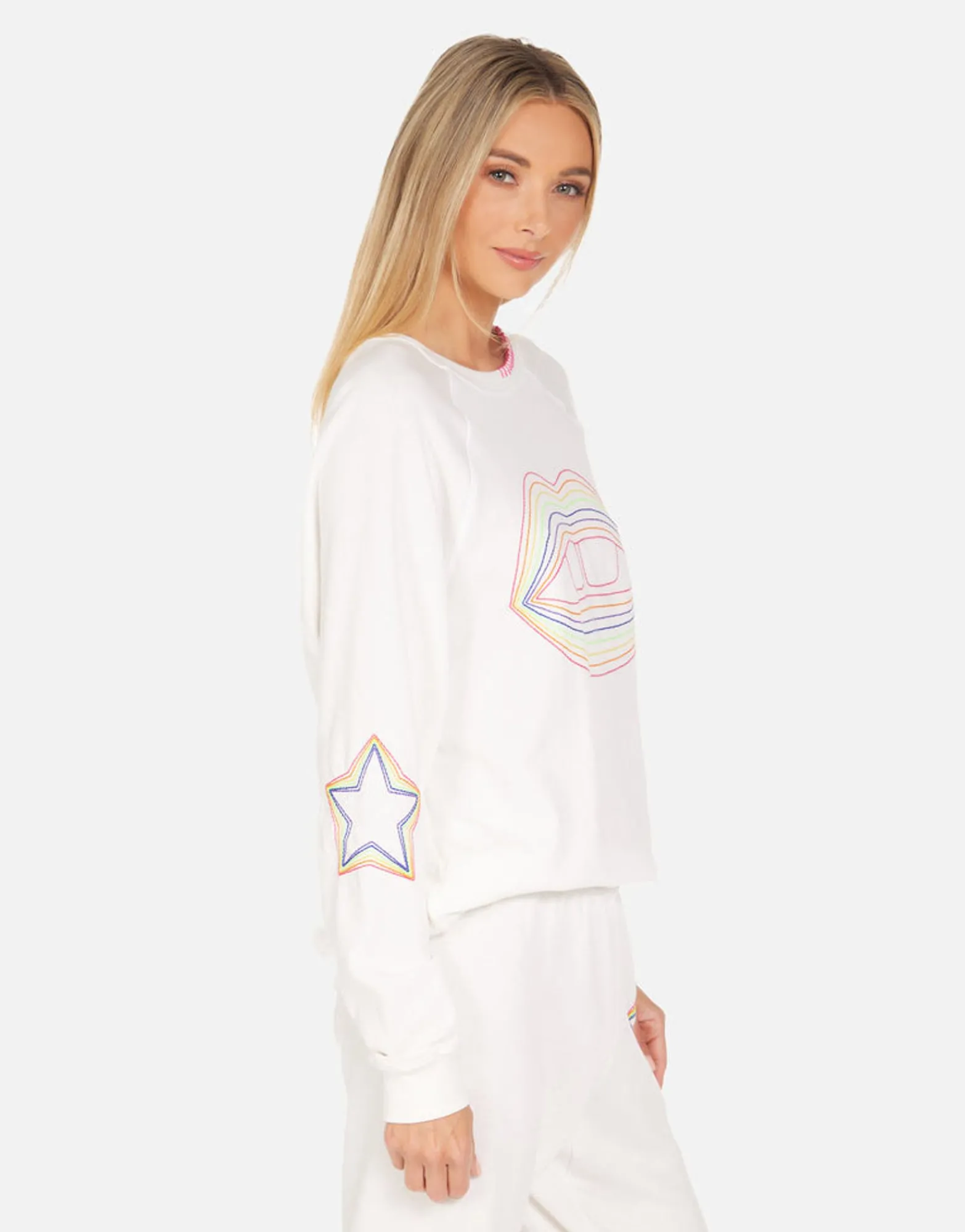 Cheap Anela Rainbow Lip Outline Women Long Sleeve