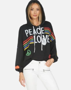 Store Anissa Peace Love Stripe Women Hoodies