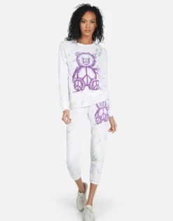 Shop Annabelle Peace Teddy Women Crop Sweatpants
