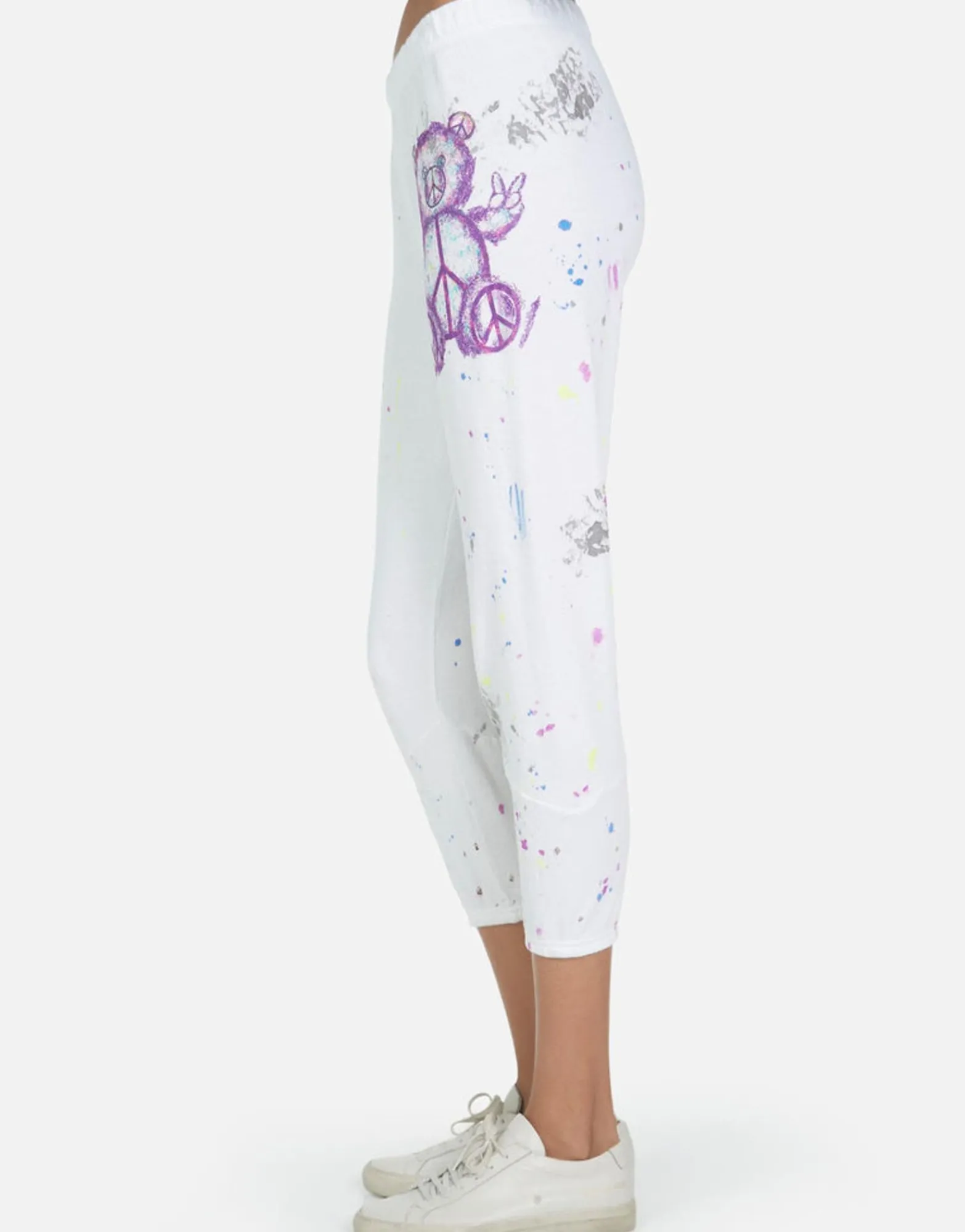 Shop Annabelle Peace Teddy Women Crop Sweatpants