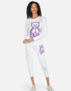 Shop Annabelle Peace Teddy Women Crop Sweatpants