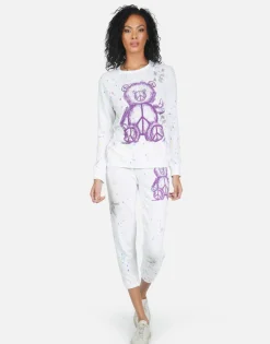 Shop Annabelle Peace Teddy Women Crop Sweatpants