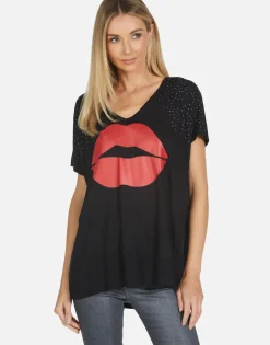 Fashion April Red Kiss Women Short Sleeve