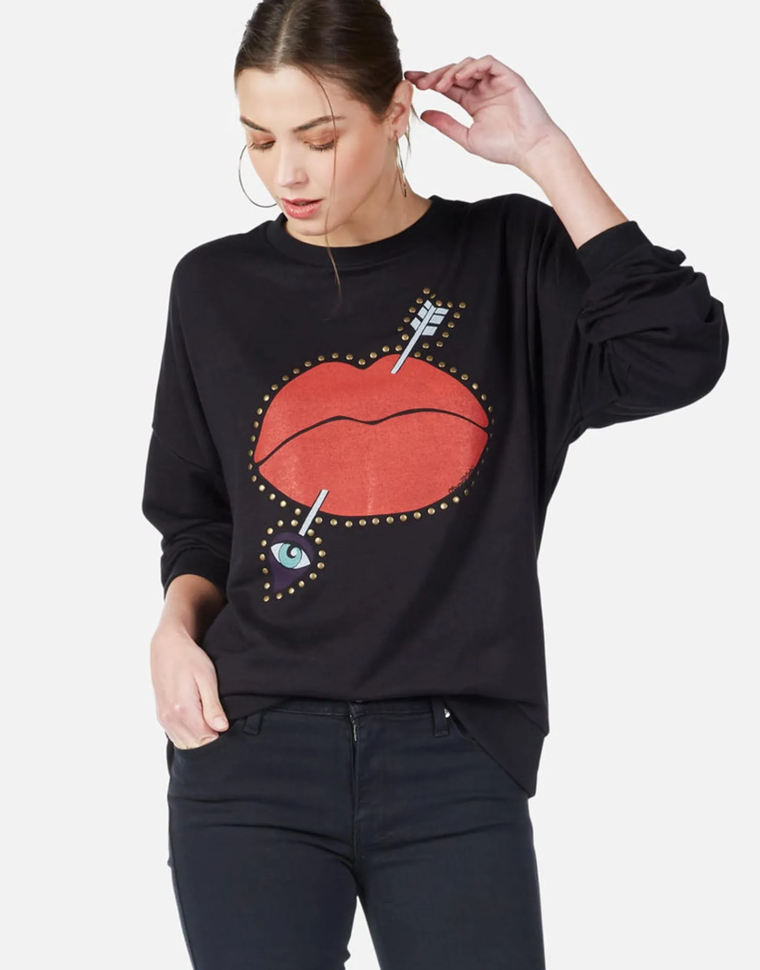 Outlet Arrow Lip L/S Boyfriend Pullover In | Sierra By Women Long Sleeve