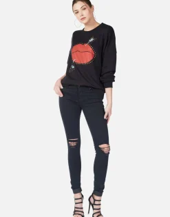 Outlet Arrow Lip L/S Boyfriend Pullover In | Sierra By Women Long Sleeve