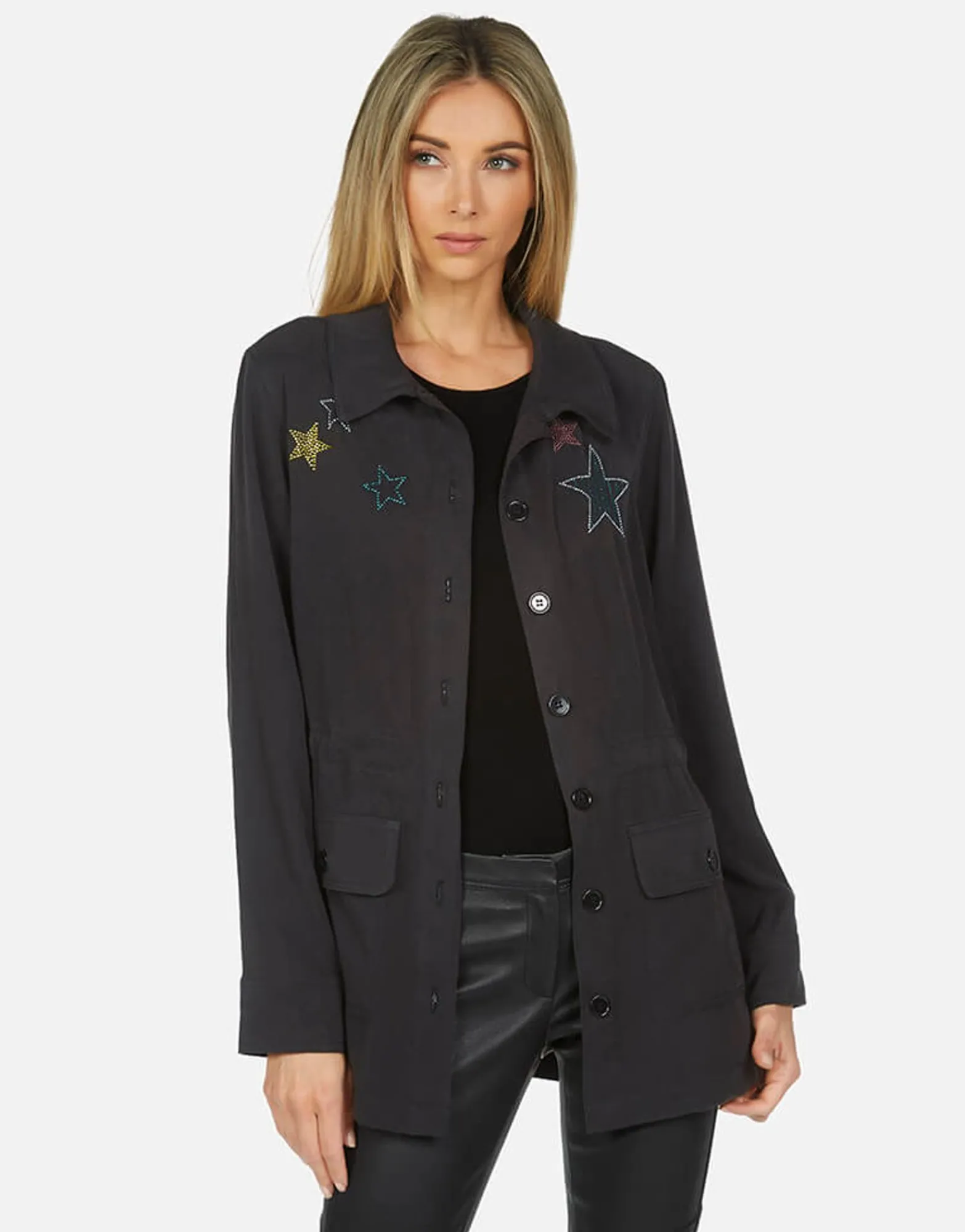 Cheap Ashanti Crystal Stars Pullover Top Clothing Made In Los Angeles California Usa Women Jackets