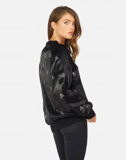 Best Sale Ayla Mini Crystal Cross Bone Skulls Women Jackets