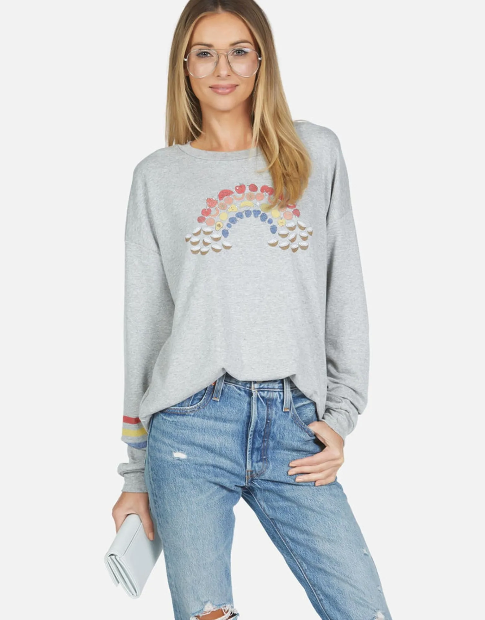 Clearance Babbs Fruit Rainbow Women Long Sleeve