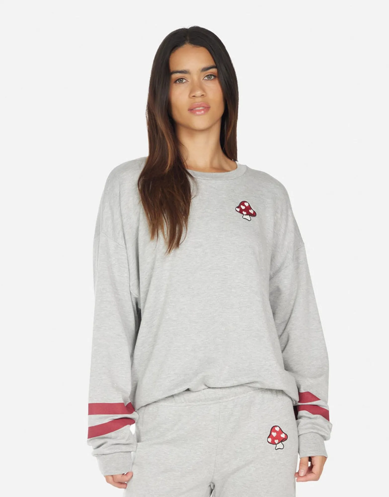 Fashion Babbs Mushroom Happyface Women Long Sleeve