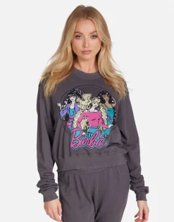 Hot Barbie & Friends Crop Pullover Lt Onyx | Spalding By Women Long Sleeve