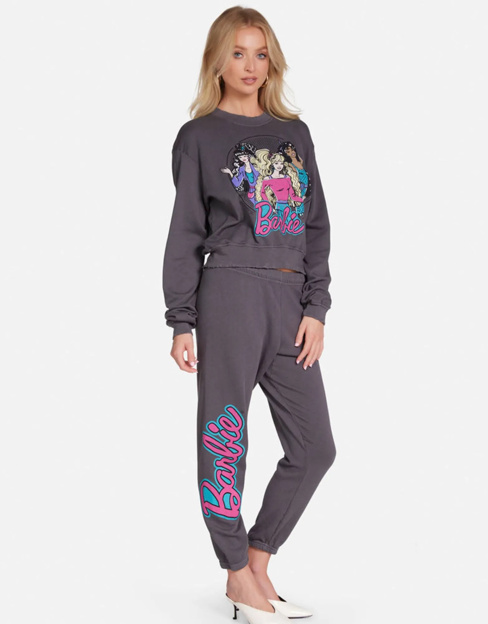 Hot Barbie & Friends Crop Pullover Lt Onyx | Spalding By Women Long Sleeve