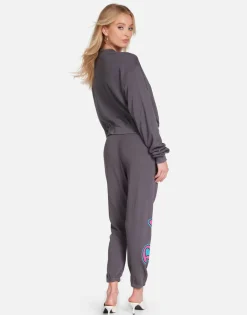 Hot Barbie & Friends Crop Pullover Lt Onyx | Spalding By Women Long Sleeve