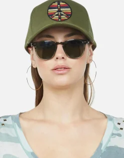 Clearance Bay Rainbow Stripe Peace Patch Canvas Hat | Bay By Hats