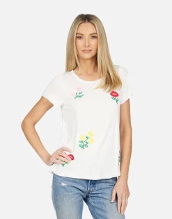 Sale Bernadette Happy Floral Embroidery Women Short Sleeve