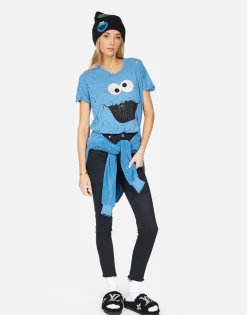 Outlet Bess Crystal Cookie Monster Women Short Sleeve