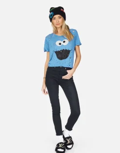 Outlet Bess Crystal Cookie Monster Women Short Sleeve