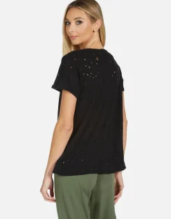 Clearance Bess Lightning Skull Women Short Sleeve