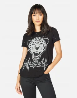 Fashion Bess Tiger Def Leppard Women Short Sleeve