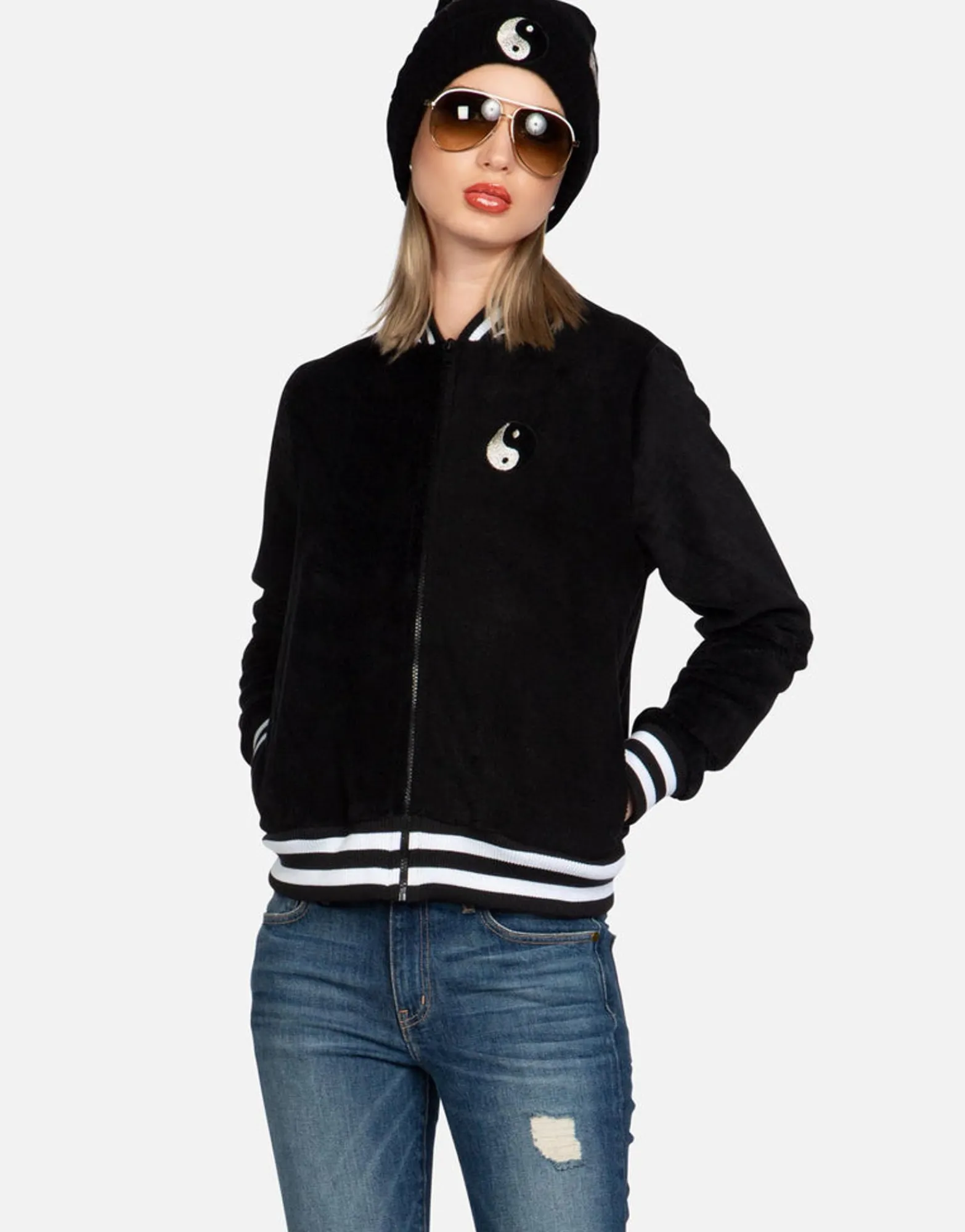 New Biting Lip Yin Yang Faux Fur Jacket | Cambria By Women Jackets