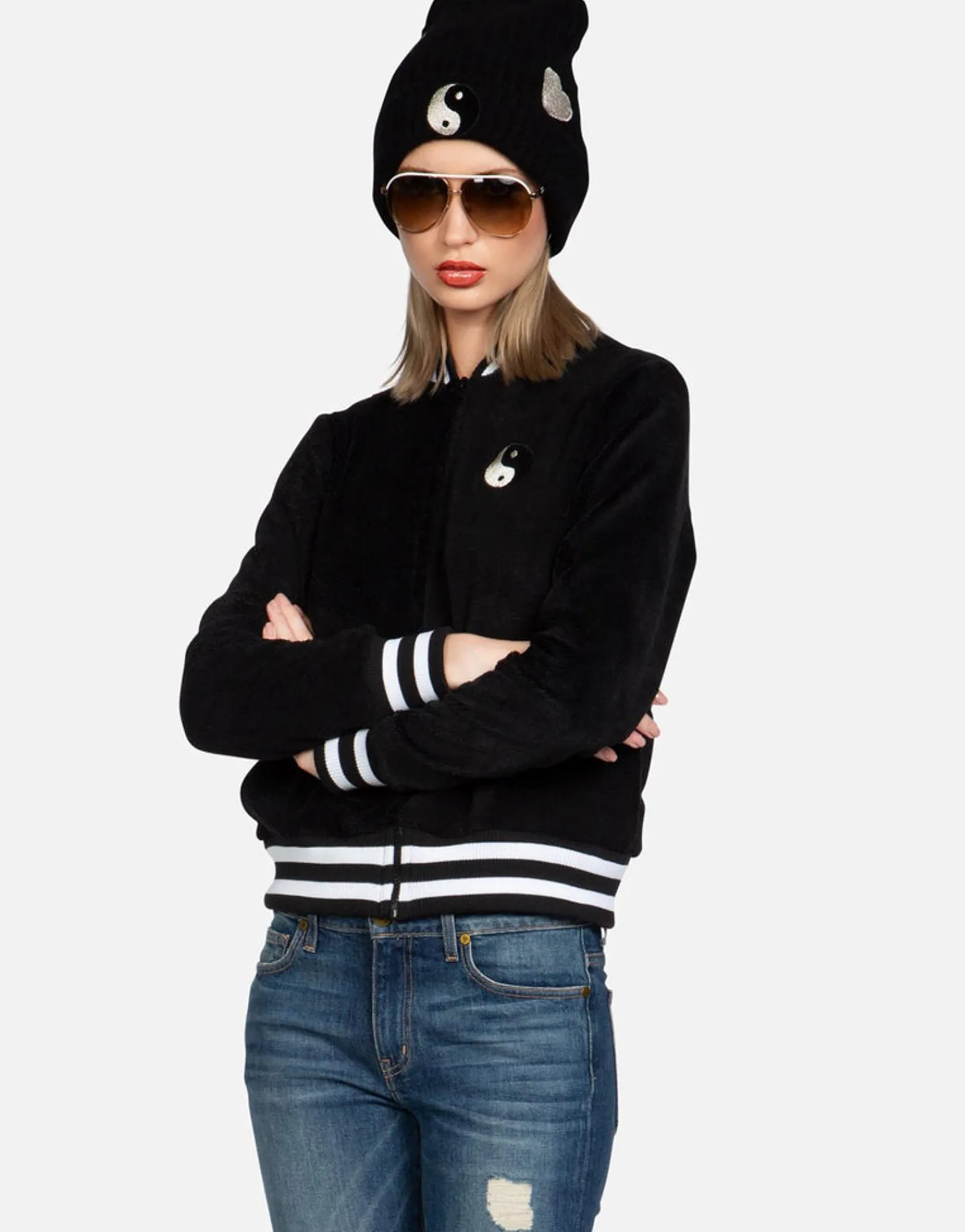 New Biting Lip Yin Yang Faux Fur Jacket | Cambria By Women Jackets