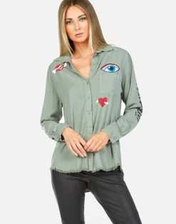 Cheap Bone Elements L/S Button Up Shirt | Sloane By Women Long Sleeve