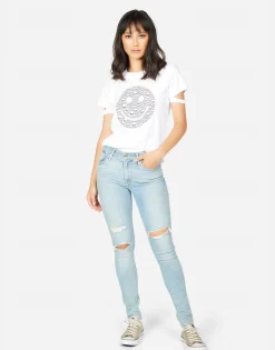 Fashion Bri Happy Skulls Women Short Sleeve