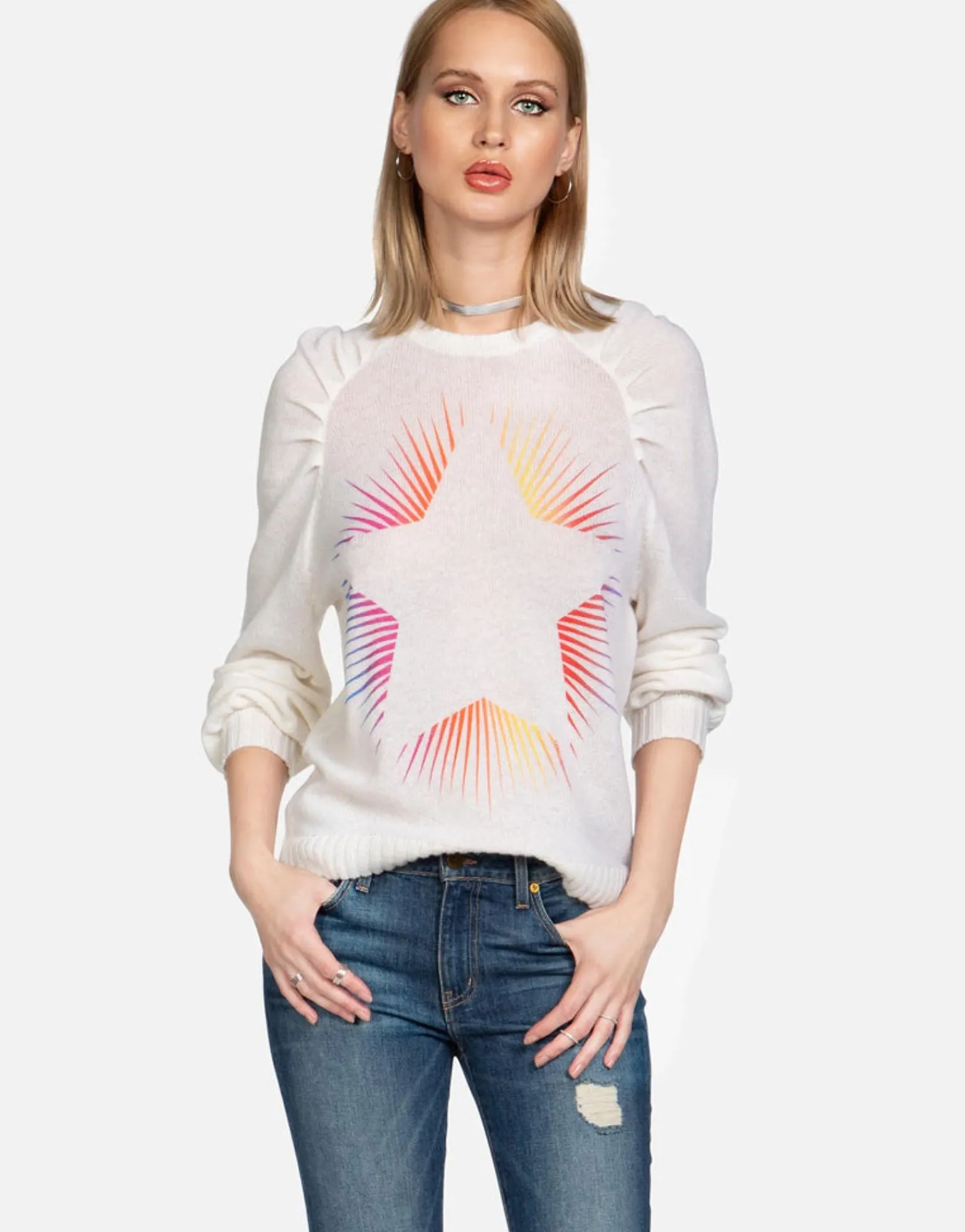 Best Sale Bright Starburst Cashmere Sweater | Vida By Women Sweaters & Knits