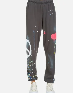 Discount Brush Peace Sweatpants In Onyx Paint Splatter | Tanzy By Women Long Sweatpants