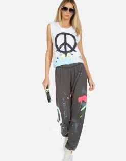Best Brush Peace Women'S Tank In White | Kel By Women Tanks