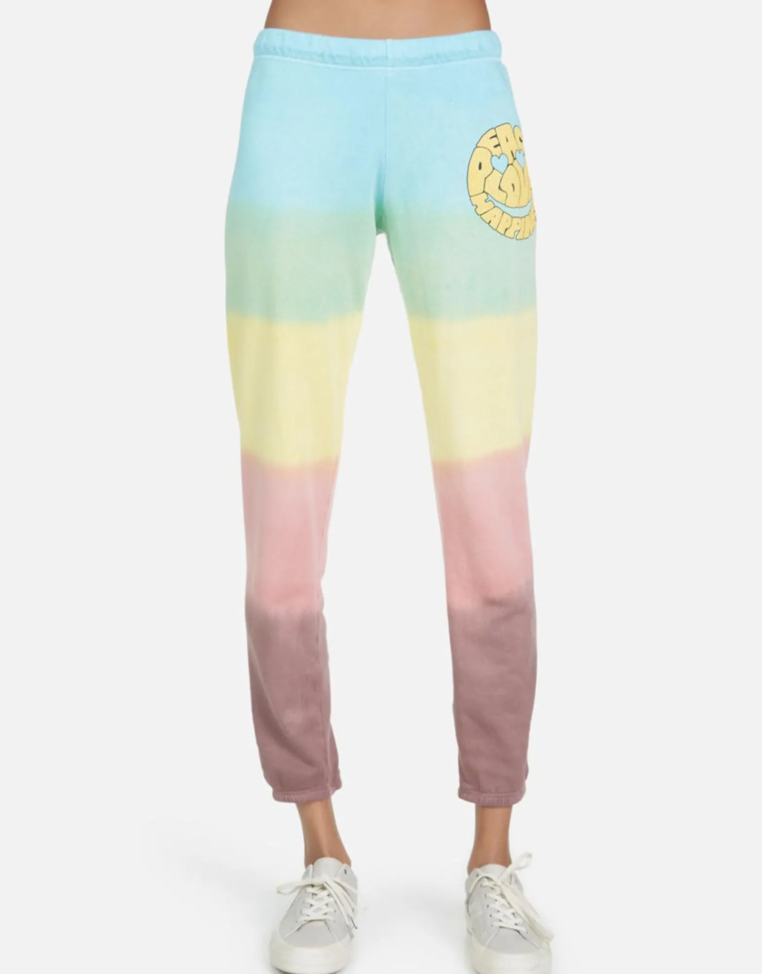 New Brynn Text Happy Face Women Long Sweatpants