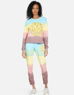 New Brynn Text Happy Face Women Long Sweatpants