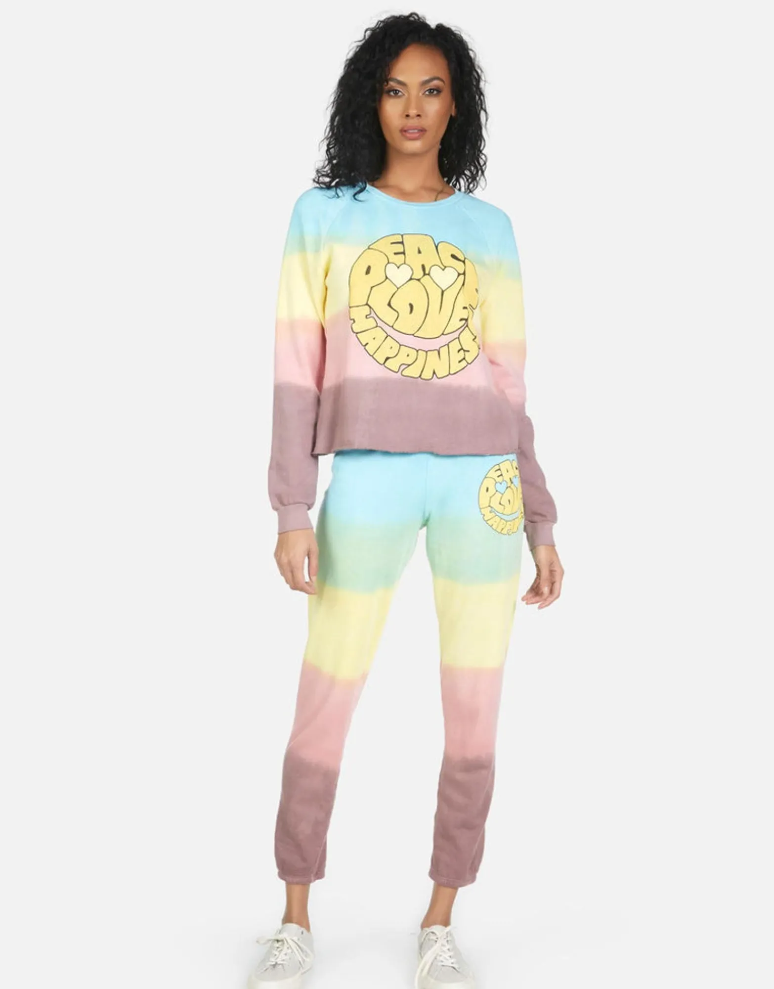 New Brynn Text Happy Face Women Long Sweatpants