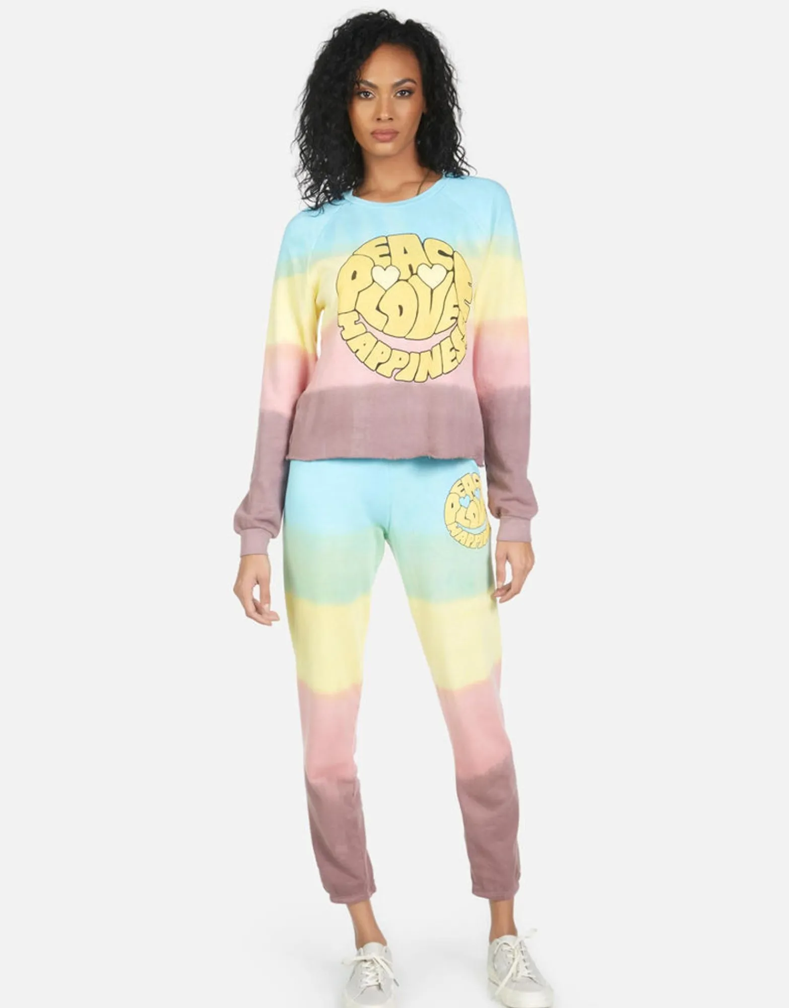 New Brynn Text Happy Face Women Long Sweatpants