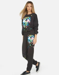 Hot Brynn Watercolor Eye Women Long Sweatpants