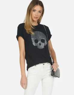 Cheap Capri Nailhead Skull Women Short Sleeve