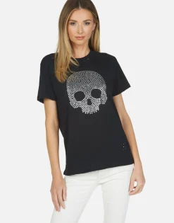 Cheap Capri Nailhead Skull Women Short Sleeve