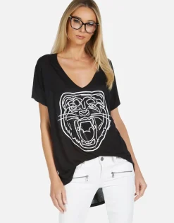 Cheap Celine Crystal Tiger Head Women Short Sleeve