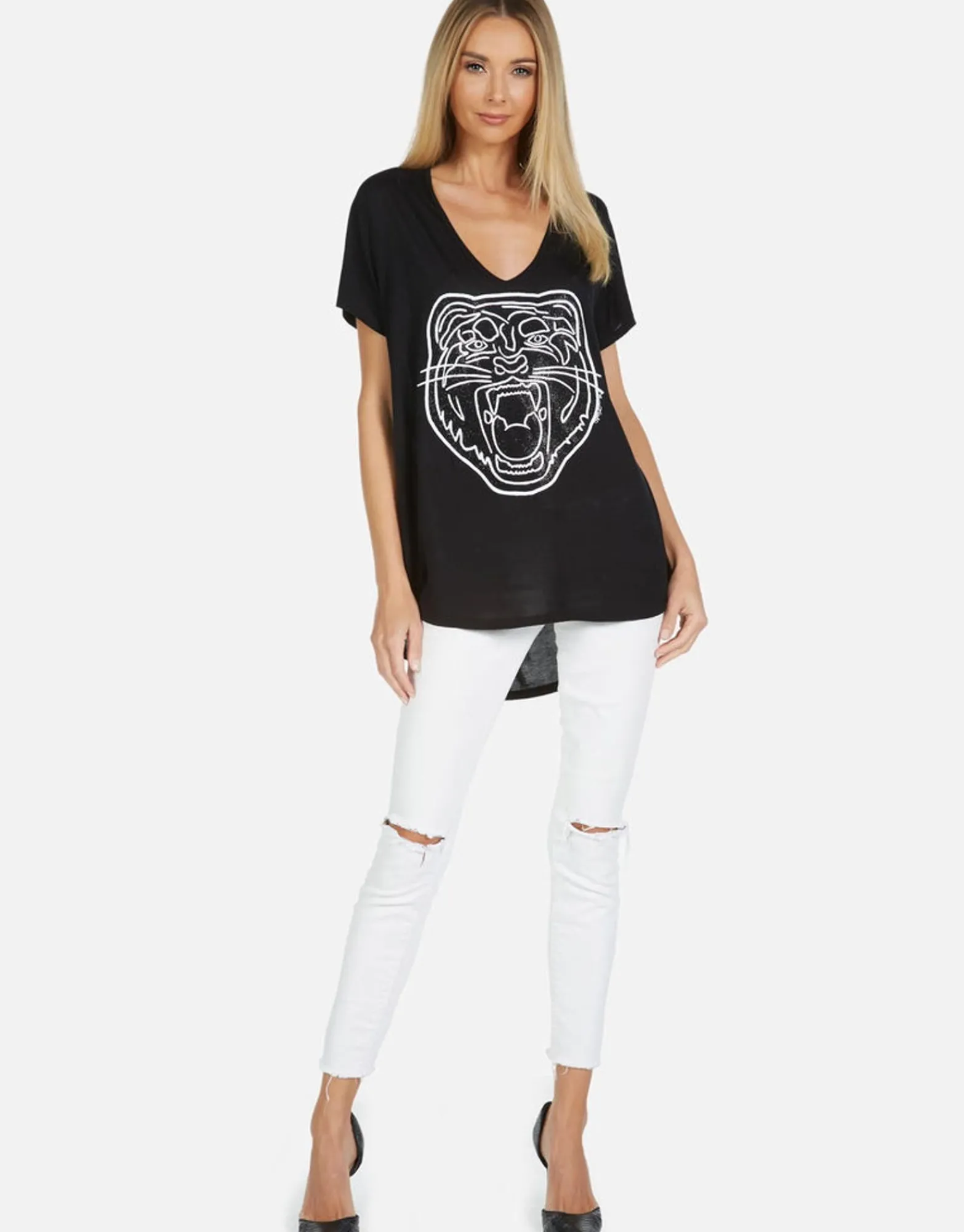 Cheap Celine Crystal Tiger Head Women Short Sleeve