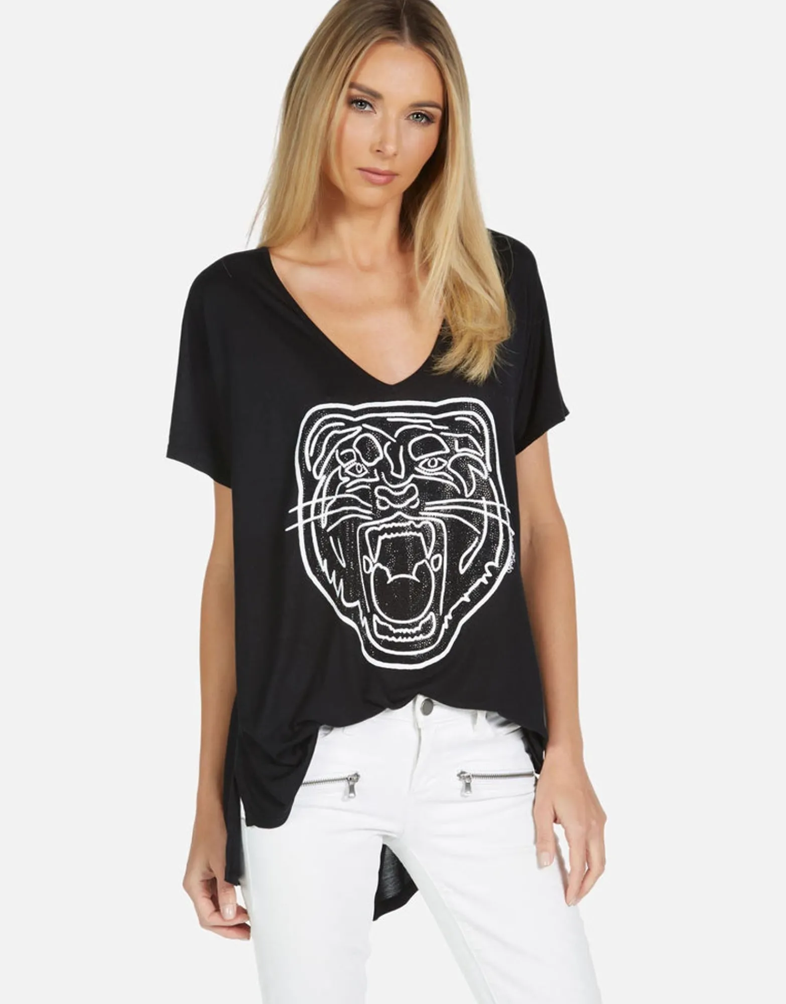 Cheap Celine Crystal Tiger Head Women Short Sleeve