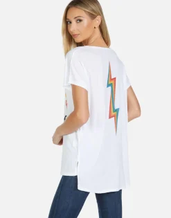 Cheap Celine Rainbow Electric Heart Women Short Sleeve