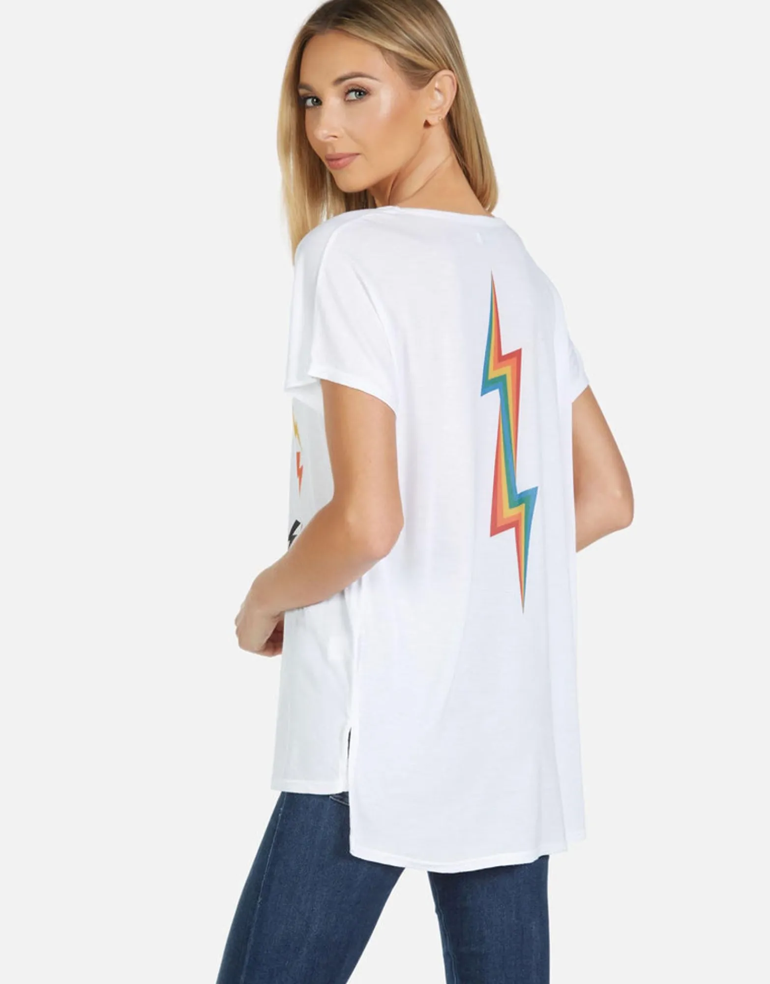 Cheap Celine Rainbow Electric Heart Women Short Sleeve